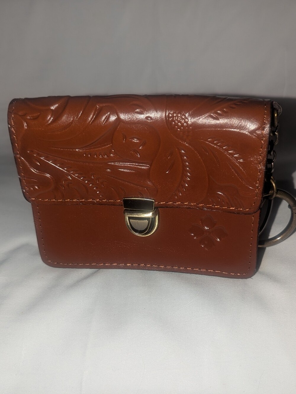 Patricia Nash Mini Lanza  Embossed Leather Key Fob Florence
